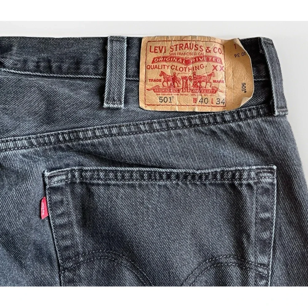 Levi's‎ 501 Original Fit Jeans Button Fly Iconic Straight Leg Black Men's 40x34